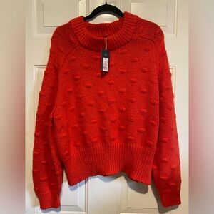 Universal Thread Target Textured Dot Red Cotton Knit Sweater NWT Size XXL New